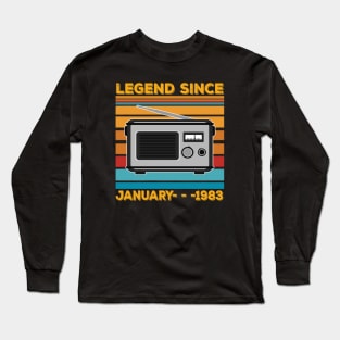 Legend Since 1983 Birthday 40th January Long Sleeve T-Shirt